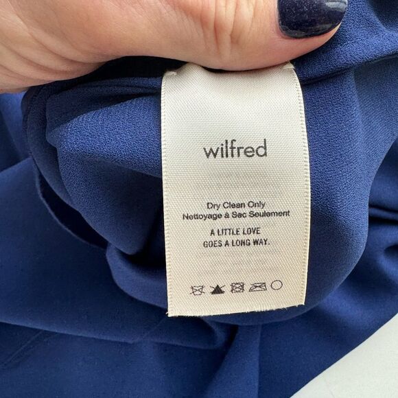 Wilfred‎ Aritzia Women’s L / XL Rebais Deep Blue Blouse Oversized Split Sleeves - Picture 10 of 13